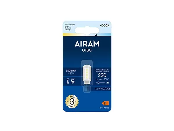 LED-lamppu G4 12V 4000K 220 lm Airam Otso - Pistokantalamput - 6435200257963 - 1