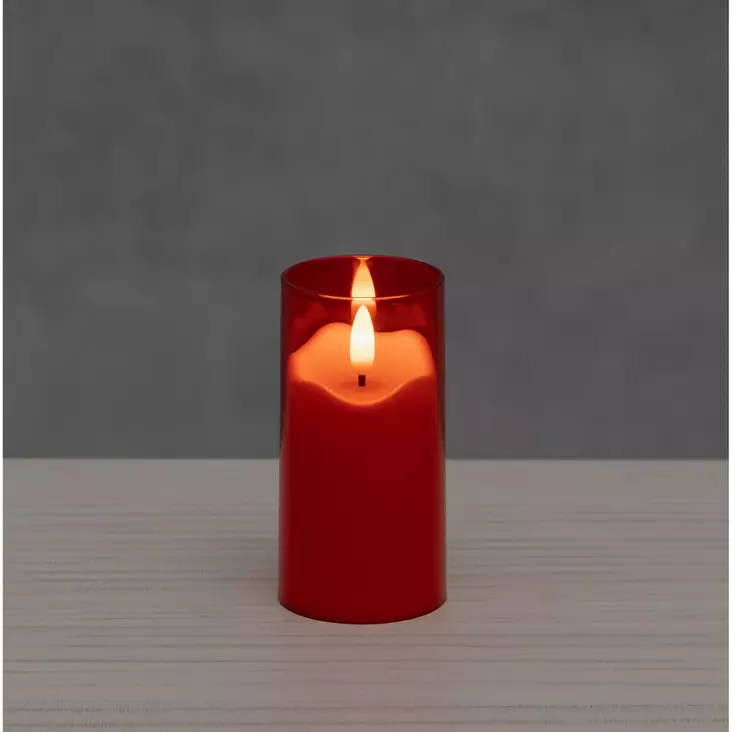 3D LED-pöytäkynttilä 10,5 cm punainen - LED-kynttilät - 6410416578873 - 1