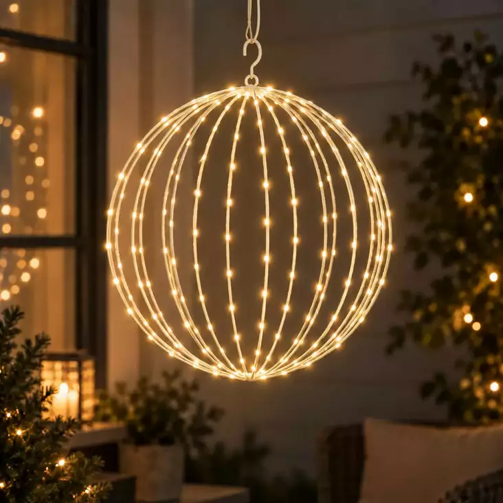 LED valopallo valk. 50cm 272l - Valosarjat verkkovirta - 6438506003593 - 1