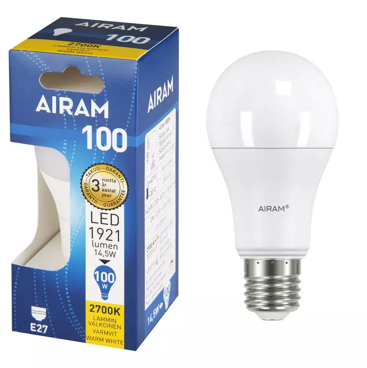 LED 14,5W E27 1921LM AIRAM - Lamput E27 kanta - 6435200248343 - 1