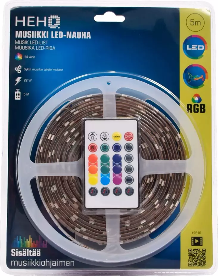Led valonauha musiikin tahtiin vaihtuvat valot - LED valonauhat - 6438152076163 - 1