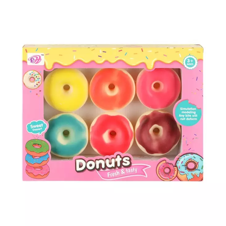 leikkiruoat donitsi 6kpl leikkidonitsit - Kotileikit - 6410416154343 - 1