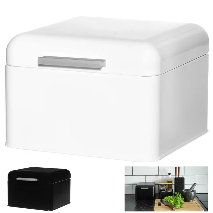 LEIPÄLAATIKKO Metallinen musta tai valkoinen - Keittiötyövälineet - 6410413034983 - 1