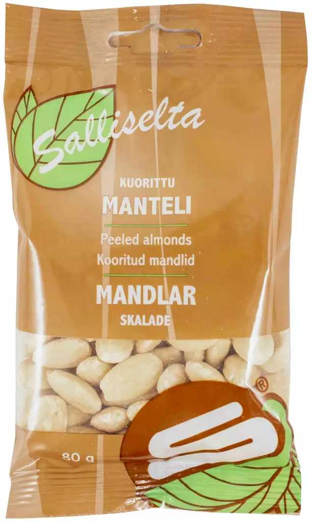 Manteli kuorittu 80G Sallinen - Pähkinät ja siemenet - 6436501000333 - 1