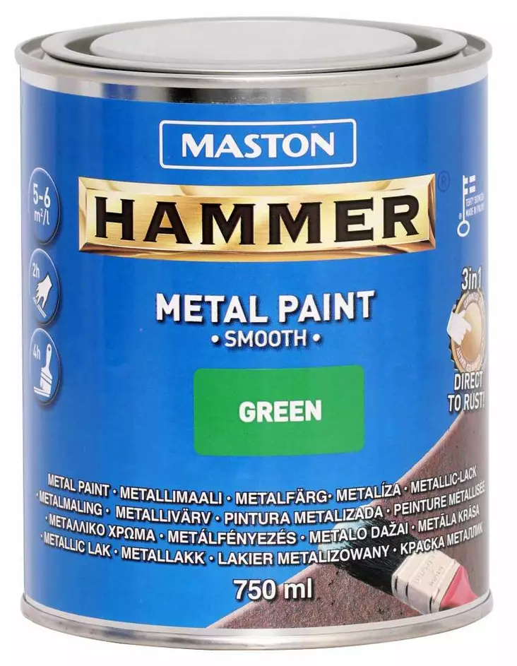 METALLIMAALI HAMMER SILEÄ VIHREÄ 750ML MASTON - Metallimaalit - 6412490012113 - 1