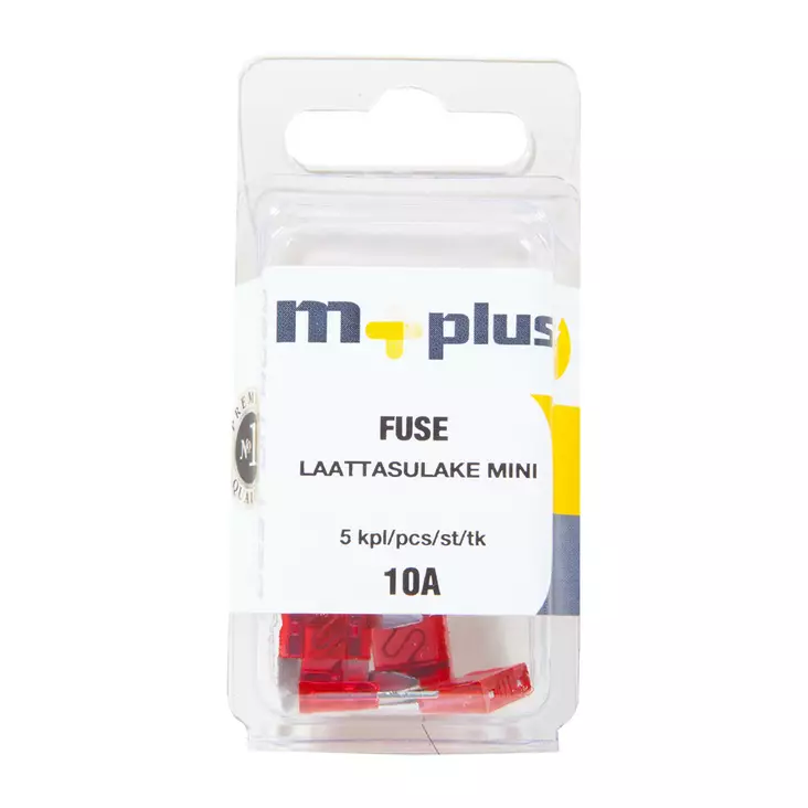 M+ LAATTASULAKE 10A 5 KPL MINI - Sulakkeet ja sulakerasiat - 6417196696933 - 1