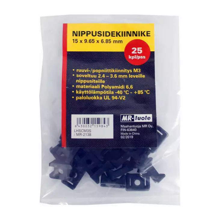 NIPPUSIDEKIINNIKE MAX. 3.6 MM/M3, 25 KPL - Kutistesukat, nippusiteet ja kiinnikkeet - 6430032159843 - 1
