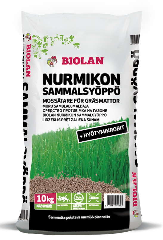NURMIKON SAMMALSYÖPPÖ 10KG BIOLAN - Lannoitteet - 6411961054393 - 1