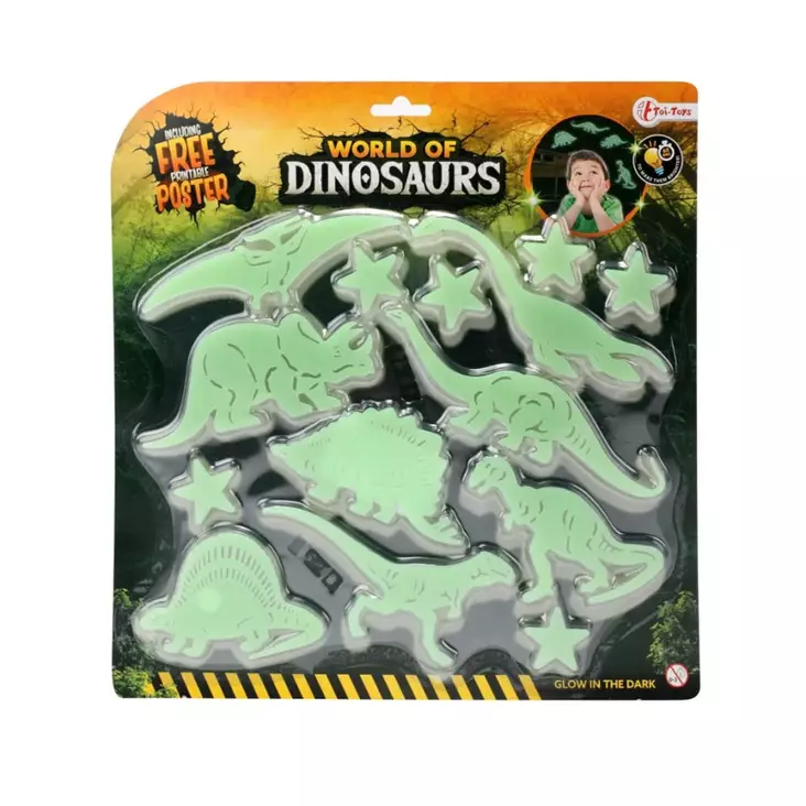 Pimeässä hohtava dinosaurustarrat - Tarrat ja kiiltokuvat - 8714627002713 - 1
