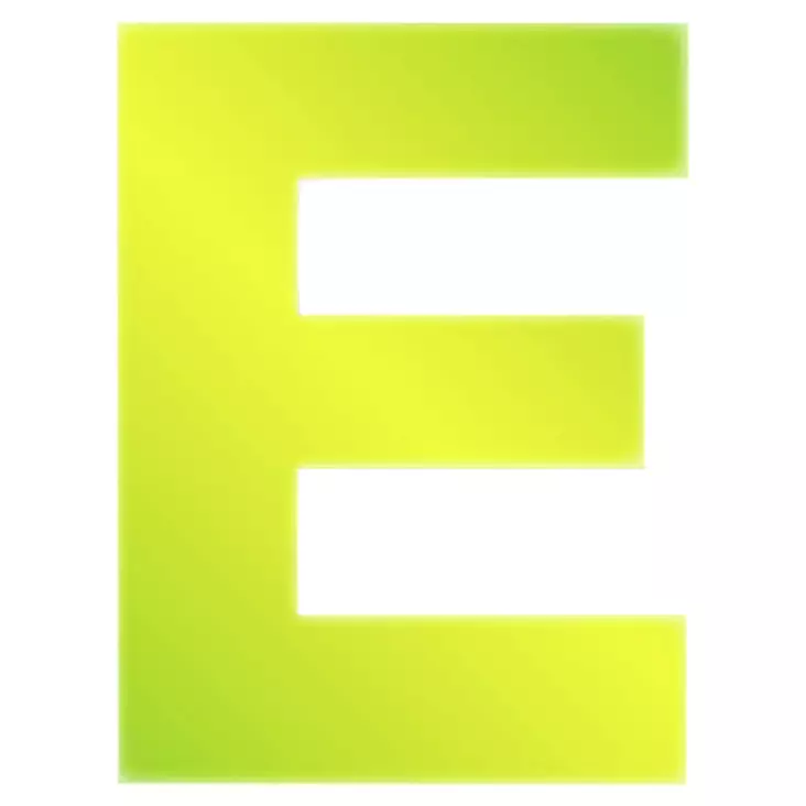 Pisla kirjaintarra e keltainen 8cm - Talonumerot ja -kirjaimet - 6414676009023 - 1