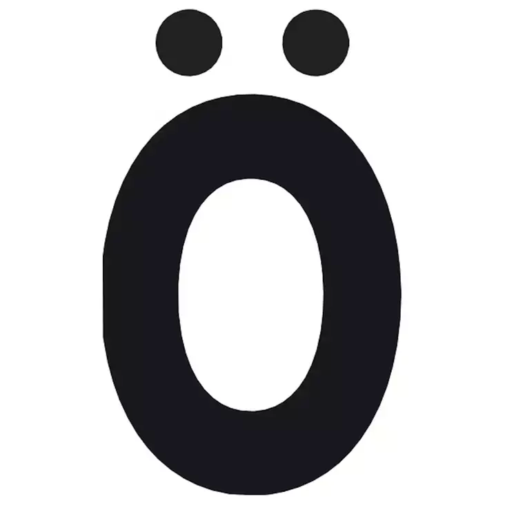 Pisla kirjaintarra o,ö musta 8cm - Talonumerot ja -kirjaimet - 6414676008743 - 1