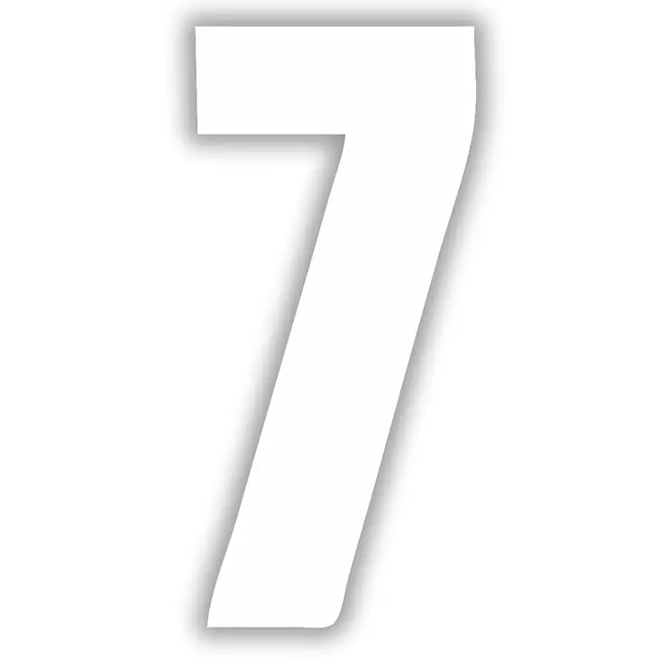 Pisla numerotarra 7 valkoinen 17cm - Talonumerot ja -kirjaimet - 6414676007883 - 1