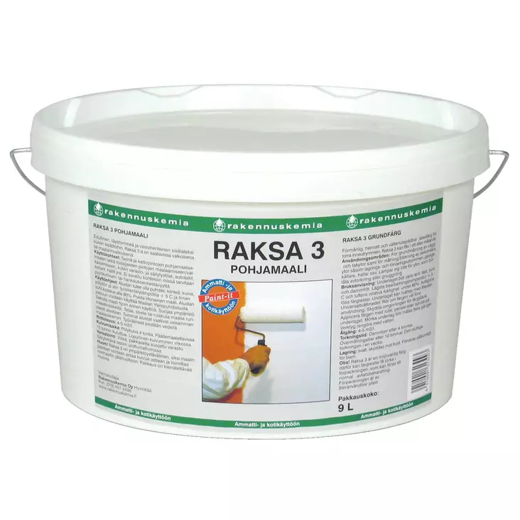 POHJAMAALI MAALARINVALKOINEN 9L RAKSA - Ulkomaalit - 6418091313093 - 1