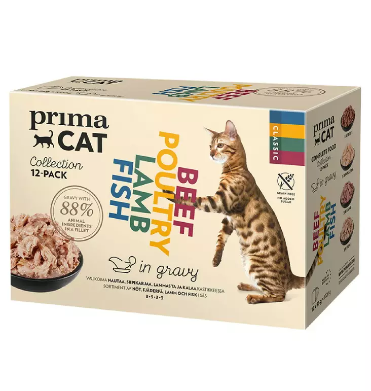 12 Paketin kissanruoka lajitelma. - Kissanruoat ja herkut - 6430069586643 - 1