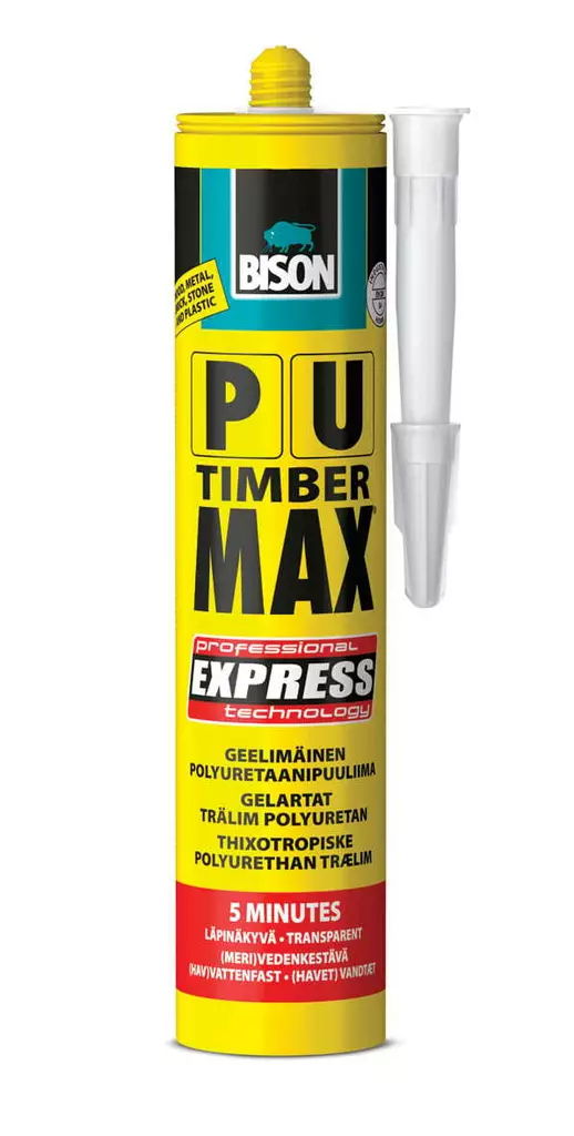 PU-LIIMA Bison 310 ml timber max D4 5min polyuretaaniliima - Muut liimat ja tiivisteet - 8710439035703 - 1