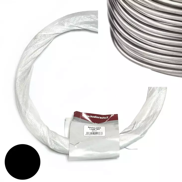 RAUTALANKA MUSTA 1,2MM 1KG - Rautalangat - 6438417041363 - 1