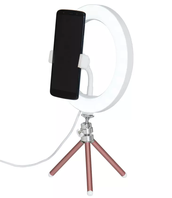 RENGASVALO SELFIE VALO LED 20CM Tripod jalusta 6xRGB värit - Puhelimet ja puhelintarvikkeet - 6410416066813 - 1