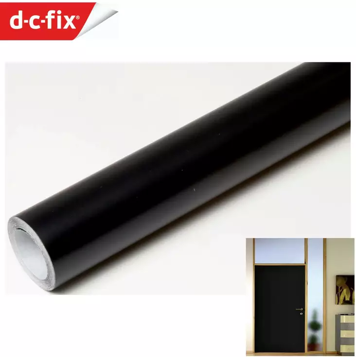 SISUSTUSKALVO D-C-Fix 346-0002 200x45cm Matta musta kontaktimuovi - Sisustuskalvot - 4007386039903 - 1