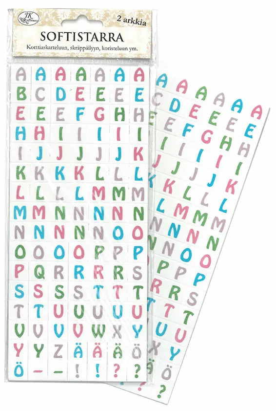 SOFTISTARRA KIRJAIN PASTELLI 2ARK - Tarrat ja kiiltokuvat - 6417715026913 - 1