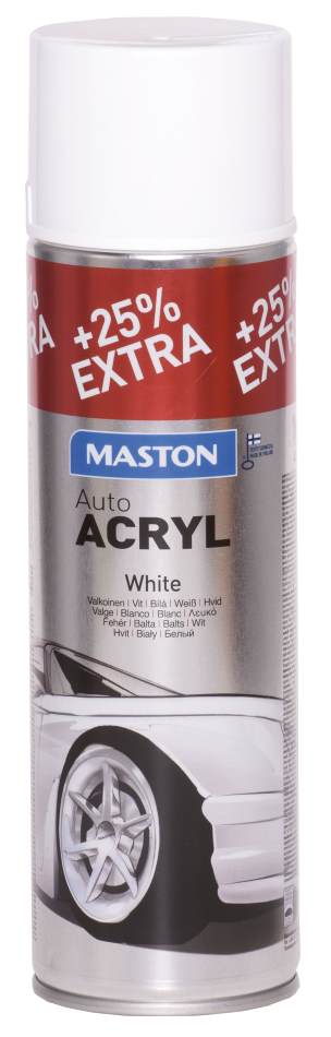 SPRAYMAALI VALKOINEN AUTOACRYL 500ML MASTON - Spraymaalit - 6412490024963 - 1