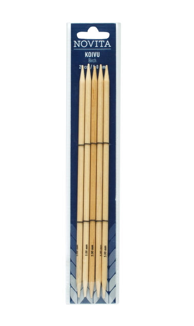 SUKKAPUIKKO 20cm 5,0mm Novita sukkapuikko koivu - Sukkapuikot - 6412619825013 - 1