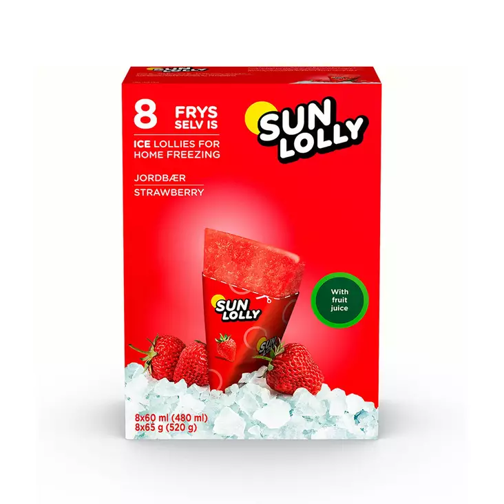MEHUJÄÄ Sun Lolly 8x60ml/65g mansikka - Pakasteet - 5775345204233 - 1