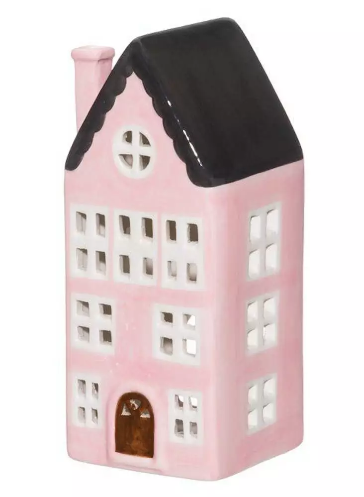 Kynttil=C3=A4lyhty lyhty talonmuotoinen vaaleanpunainen - Lyhdyt sisäkäyttöön - 6410416305783 - 1