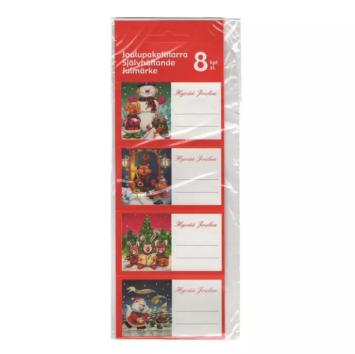 Tarrapakettikortti 8kpl/pss. - Joulupakettikortit - 6416445001153 - 1