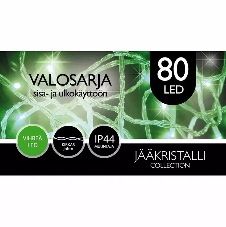 ULKOVALOSARJA LED 80Led Vihreä - Valosarjat verkkovirta - 6438159052863 - 1
