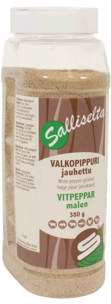 Valkopippuri jauhettu 380g Sallinen - Mausteet - 6436501005383 - 1