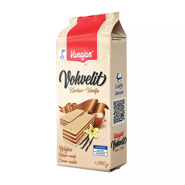 KAAKAO-VANILIJA VOHVELI 240G - Leivät, keksit ja leivonnaiset - 6420615450023 - 1