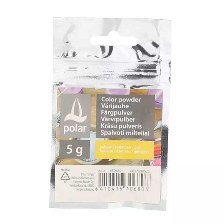 Värijauhe 5g keltainen - Kynttilätarvikkeet ja kynttiläkortisteet - 6410416306803 - 1