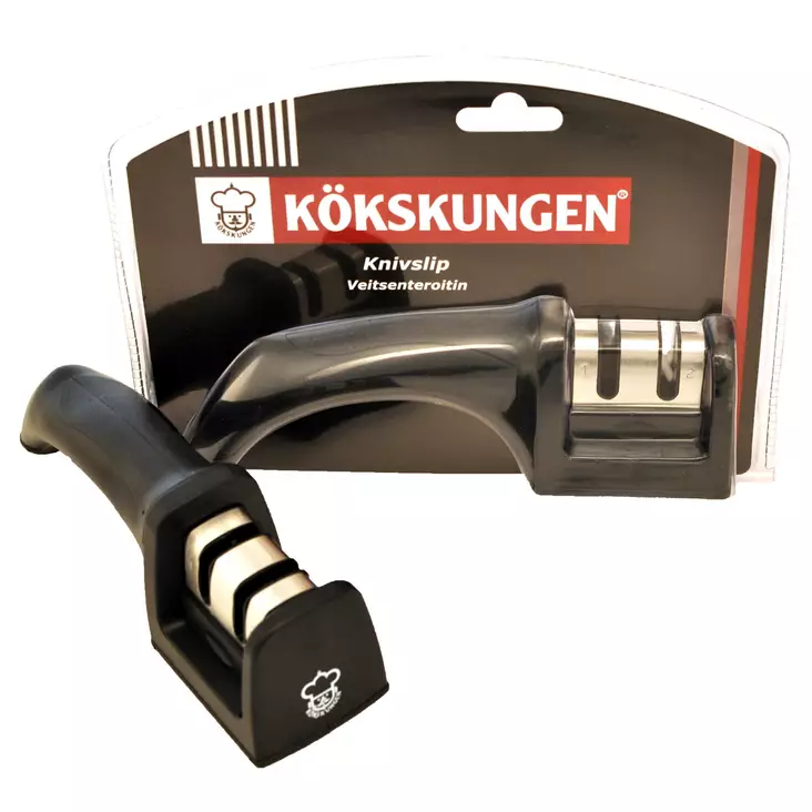 VEITSENTEROITIN KERAAMINEN 2xteroitusterä + kahva Kökskungen - Keittiöveitset, sakset ja leikkuulaudat - 7391467223723 - 1