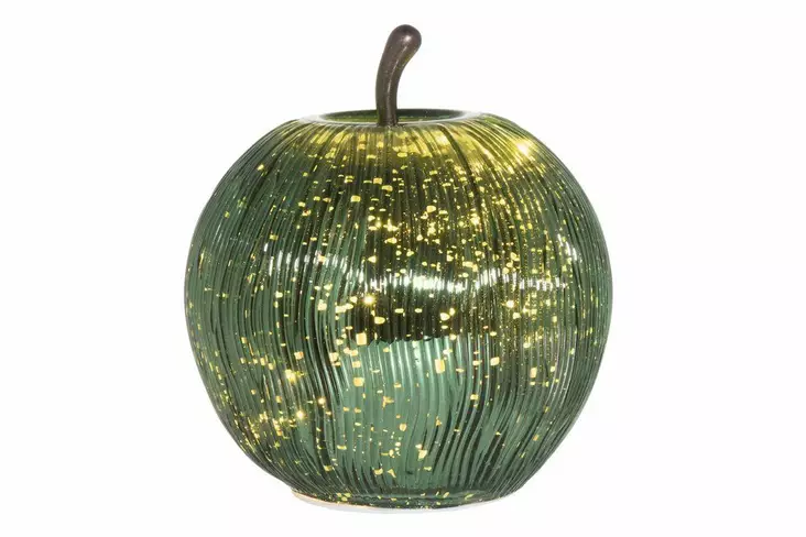 Vihreä lasiomena LED valoilla - Valohahmot ja valokoristeet - 6410416521343 - 1