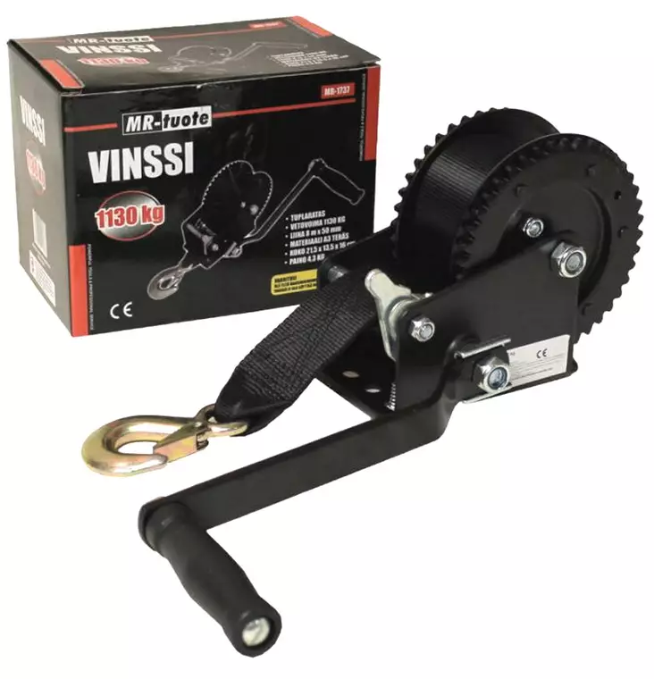 VINSSI LIINALLA 50 MM X 8 M, 1130 KG - Vinssit ja venetelat - 6430032156163 - 1