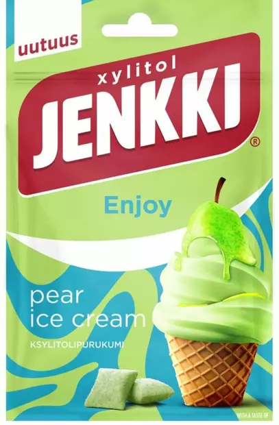 Jenkki Ksylitolipurukumi Pear Ice Cream - Makeiset ja naposteltavat - 6420256912744 - 1