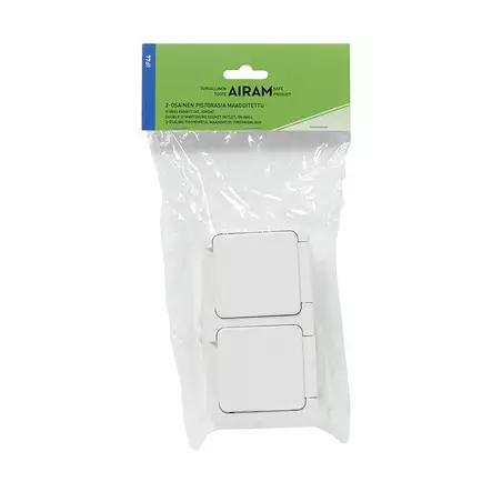 Airam 2-osainen pistorasia IP44 5kpl - Pistorasiat, haaroittimet ja kytkimet - 6435200205094 - 2