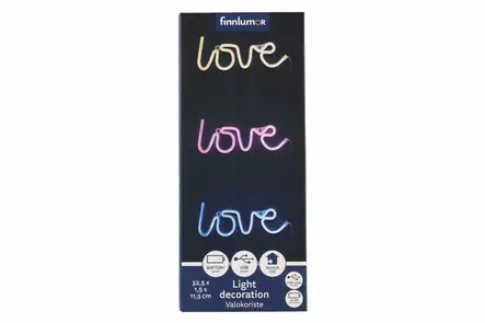 LED teksti Love sininen - Valohahmot ja valokoristeet - 6410416480824 - 2