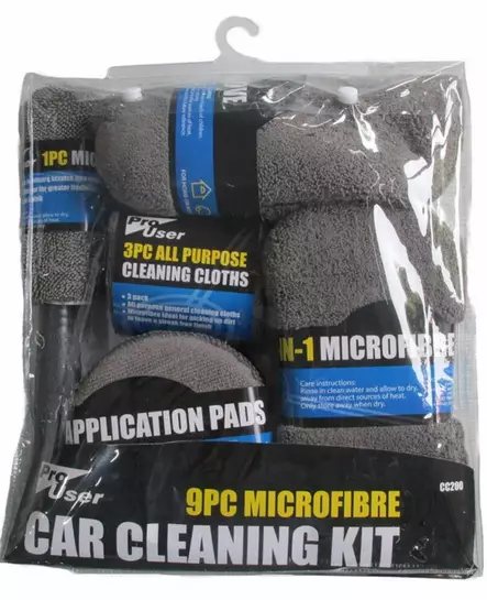 AUTON PUHDISTUSSETTI 9-OS MIKROKUITU - Autonpesuharjat ja -sienet - 6438417025424 - 2