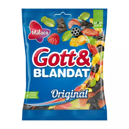 Malaco Karkkipussi 210g Gott&Blandat Org - Makeiset ja naposteltavat - 7310350106844 - 1