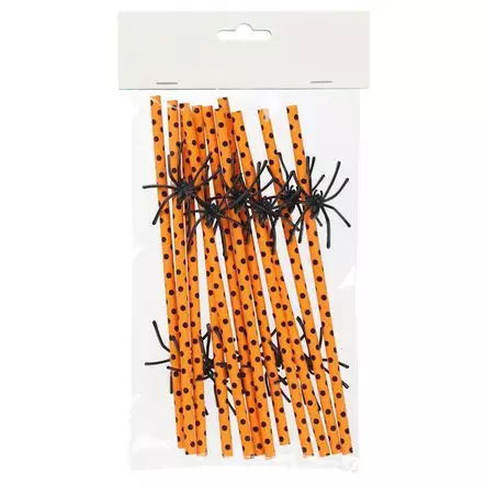 Halloween paperipilli koristeella 12kpl - Halloween koristeet ja -tarvikkeet - 6410416400174 - 1