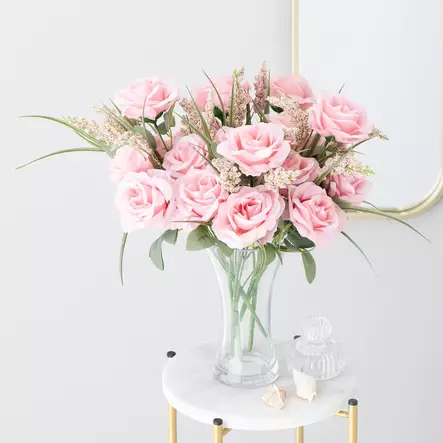 KIMPPU Ruusu vaaleanpun 38 cm - Tekokasvit ja muovikukat - 6410416281704 - 2