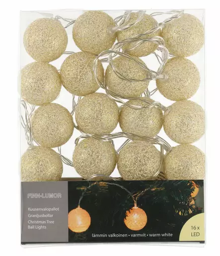 KUUSENVALOPALLOT 16 kpl Kulta - Kuusenpallot ja ripustettavat koristeet - 6410413085794 - 2