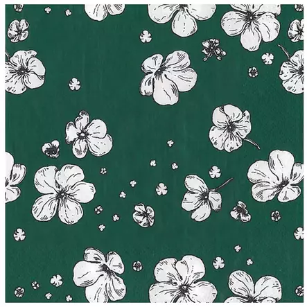 Lautasliina 24cm 20kpl Lumipallo havunvihreä Havi Nuppu - Kahviliinat 24x24 - 6411633326834 - 1