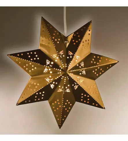 METALLINEN JOULUTÄHTI 30CM AIRAM LEENA LED MESSINKI - Ikkunan valokoristeet - 6435200213174 - 1