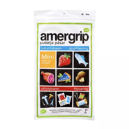 AMERGRIP MINI 50KPL, 100X110 - Pakastuspussit ja -rasiat - 6430041692584 - 1