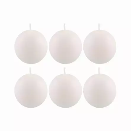 Pallokynttilä valkoinen 6 cm 6 kpl - Pallokynttilät ja pöytäkynttilät - 6410413305694 - 1