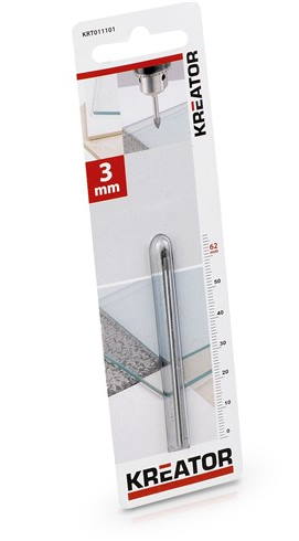 Poranterä lasi kaakeli 3x62mm KREATOR - Kaakeli- ja lasiporanterät - 5400338045684 - 1
