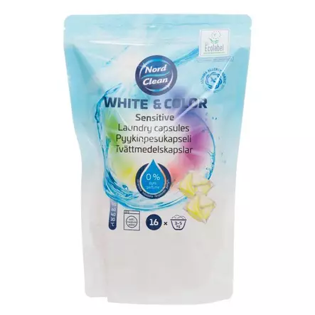 Pyykinpesukapseli hajusteeton 16kpl - Pyykinpesujauheet - 6410416227214 - 1
