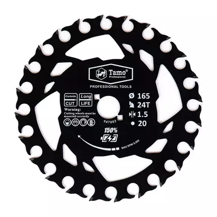 Pyörösahanterä Tamo 165x20mm 24T purku - Sirkkelinterät - 6420613779584 - 1
